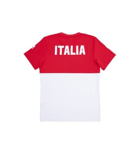 tech t shirt italia blanco-rojo